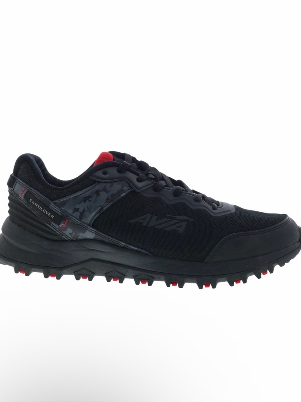 Avia Men's Black Trail Shoe with Red Accents